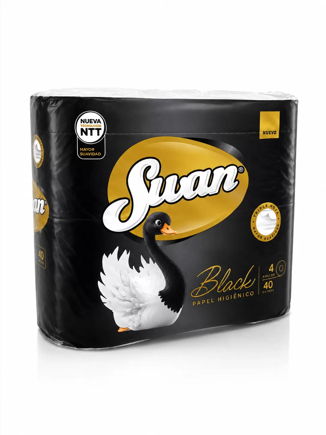 Manga Papel Higienico Swan Black 40 Mts X 24Rollos.